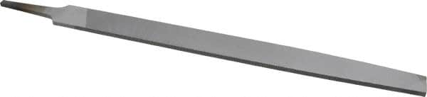 Nicholson - 12" Long, Smooth Cut, Flat American-Pattern File - Double Cut, 9/32" Overall Thickness, Tang - Americas Industrial Supply