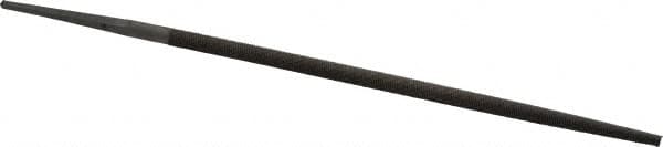 Nicholson - 8" Long, Second Cut, Round American-Pattern File - Single Cut, Tang - Americas Industrial Supply