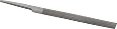 Nicholson - 4" Long, Smooth Cut, Half Round American-Pattern File - Single, Double Cut, 9/64" Overall Thickness, Tang - Americas Industrial Supply