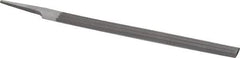 Nicholson - 8" Long, Second Cut, Half Round American-Pattern File - Double Cut, 7/32" Overall Thickness, Tang - Americas Industrial Supply