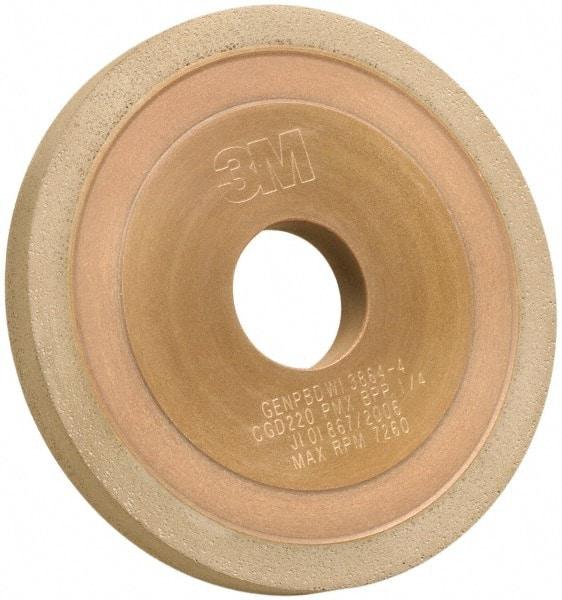 3M - 5" Diam, 1-1/4" Hole Size, 1/4" Overall Thickness, 220 Grit, Type 1 Tool & Cutter Grinding Wheel - Very Fine Grade, CBN, Resinoid Bond - Americas Industrial Supply