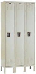 Hallowell - 3 Door, 1 Tier, Ready-Built Wardrobe & Box Lockers - Americas Industrial Supply