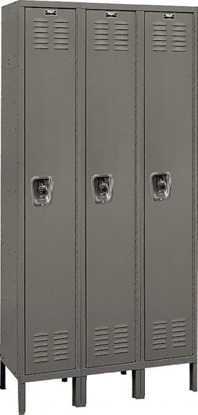 Hallowell - 3 Door, 1 Tier, Ready-Built Wardrobe & Box Lockers - Americas Industrial Supply