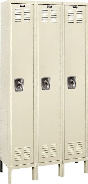 Hallowell - 3 Door, 1 Tier, Ready-Built Wardrobe & Box Lockers - Americas Industrial Supply