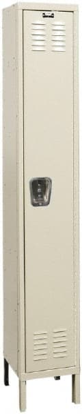 Hallowell - 1 Door, 1 Tier, Galvanite Corrosion Resistant Wardrobe & Box Lockers - Americas Industrial Supply