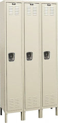 Hallowell - 3 Door, 1 Tier, Galvanite Corrosion Resistant Wardrobe & Box Lockers - Americas Industrial Supply