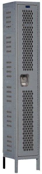 Hallowell - 1 Door, 1 Tier, Heavy-Duty Ventilated Wardrobe & Box Lockers - Americas Industrial Supply