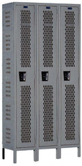 Hallowell - 3 Door, 1 Tier, Heavy-Duty Ventilated Wardrobe & Box Lockers - Americas Industrial Supply