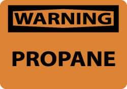 NMC - "Warning - Propane", 10" Long x 14" Wide, Pressure-Sensitive Vinyl Safety Sign - Rectangle, 0.004" Thick, Use for Hazardous Materials - Americas Industrial Supply