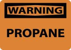 NMC - "Warning - Propane", 10" Long x 14" Wide, Rigid Plastic Safety Sign - Rectangle, 0.05" Thick, Use for Hazardous Materials - Americas Industrial Supply