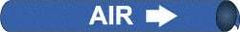NMC - Pipe Marker with Air Legend and Arrow Graphic - 6 to 8" Pipe Outside Diam, White on Blue - Americas Industrial Supply