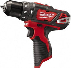 Milwaukee Tool - 12 Volt 3/8" Keyless Chuck Cordless Hammer Drill - 0 to 22,500 BPM, 0 to 400 & 0 to 1,500 RPM, Reversible - Americas Industrial Supply