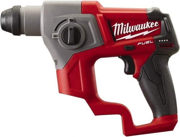 Milwaukee Tool - 12 Volt SDS Plus Chuck Cordless Rotary Hammer - 0 to 6,200 BPM, 0 to 900 RPM, Reversible - Americas Industrial Supply