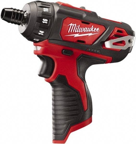 Milwaukee Tool - 12 Volts, Lithium-Ion Battery, Pistol Grip Cordless Screwdriver - 2 Speeds, 400 and 1,500 RPM, 275 Inch/Lbs. Torque - Americas Industrial Supply