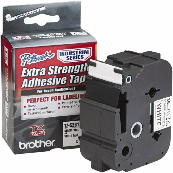 Brother - 1-1/2" Wide, White Label Tape - For Label Maker - Americas Industrial Supply