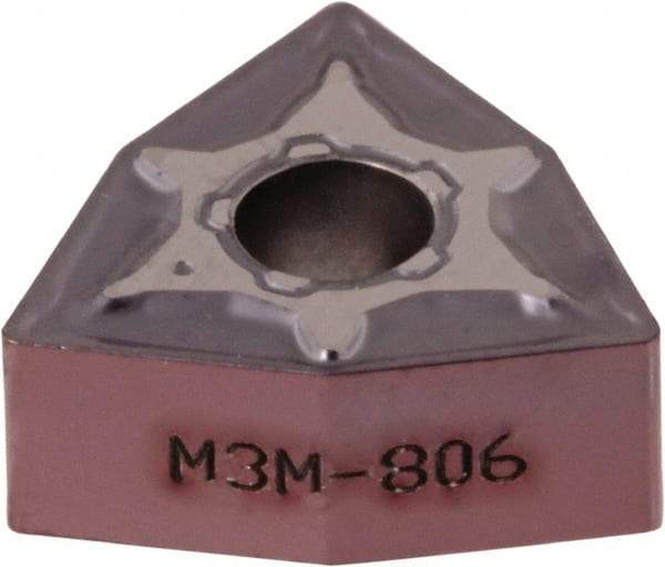 Iscar - WNMG331 M3M Grade IC806 Carbide Turning Insert - TiAlN Finish, 80° Trigon, 3/8" Inscr Circle, 3/16" Thick, 1/64" Corner Radius - Americas Industrial Supply