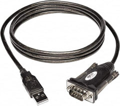 Tripp-Lite - 5' Long, USB A (Male); DB9 (Male) Computer Cable - Black, Male - Americas Industrial Supply