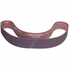 Norton - 2" Wide x 48" OAL, 220 Grit, Aluminum Oxide Abrasive Belt - Aluminum Oxide, Coated, X Weighted Cloth Backing - Americas Industrial Supply