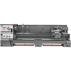 Jet - 26" Swing, 120" Between Centers, 230 Volt, Triple Phase Engine Lathe - 6MT Taper, 10 hp, 40 to 1,800 RPM, 4-1/8" Bore Diam, 46" Deep x 75" High x 182" Long - Americas Industrial Supply