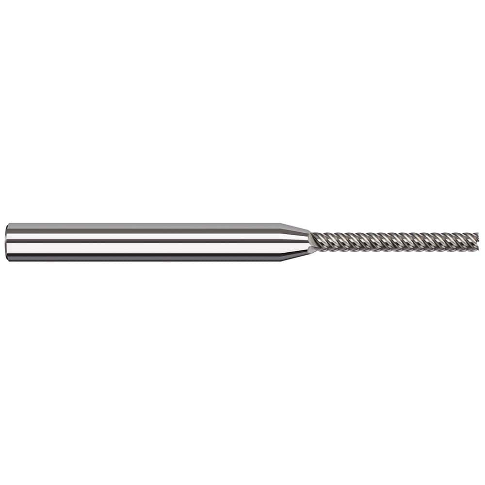 Square End Mill: 5/32'' Dia, 1-1/4'' LOC, 3/16'' Shank Dia, 3'' OAL, 5 Flutes, Solid Carbide Single End, Uncoated, 50 ° Variable Helix, RH Cut, RH Flute