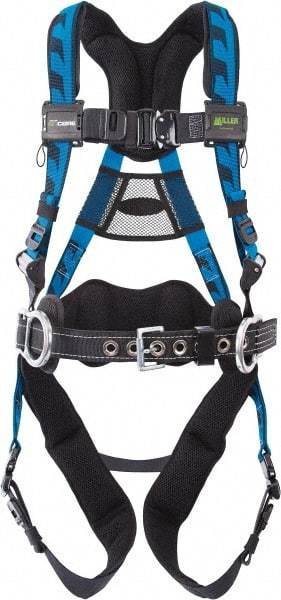 Miller - 400 Lb Capacity, Size Universal, Full Body AirCore Construction Safety Harness - Polyester, Side D-Ring, Quick Connect Leg Strap, Quick Connect Chest Strap - Americas Industrial Supply