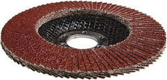 3M - 60 Grit, 4-1/2" Disc Diam, 7/8" Center Hole, Type 27 Ceramic Flap Disc - 13,300 Max RPM, Cloth Backing, Arbor Attaching System, Coated - Americas Industrial Supply