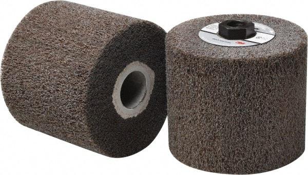 3M - 4-1/2" Diam Aluminum Oxide Hi-Strength Flap Brush - 5/8-11 Thread, 4" Wide, Density 7, Nonwoven, Medium Grade, 3,500 Max RPM - Americas Industrial Supply