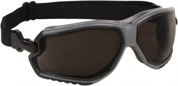 MCR Safety - Size Universal, Gray Polycarbonate Anti-Fog & Scratch Resistant Lens, Hybrid Safety Glasses/Goggles - Indirect Vent, Gray Thermoplastic Rubber Frame - Americas Industrial Supply