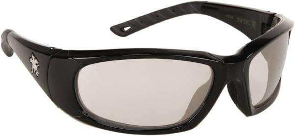 MCR Safety - Indoor/Outdoor Lenses, Framed Safety Glasses - Anti-Fog, Scratch Resistant, Black Polycarbonate/Thermoplastic Rubber Frame, Size Universal, Wrap Around - Americas Industrial Supply