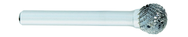 SD-5 -- 1/2 x 1/2 LOC x 1/4 Shank x 2 OAL Ball Shape Carbide Medium Tough Cut Burr - Americas Industrial Supply