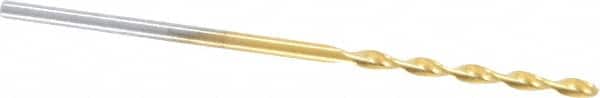 Chicago-Latrobe - 1/16" 135° High Speed Steel Jobber Drill - TiN Finish, Right Hand Cut, Parabolic Flute, Straight Shank, 1-7/8" OAL, Split Point - Americas Industrial Supply