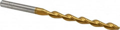 Chicago-Latrobe - 7/32" 135° High Speed Steel Jobber Drill - TiN Finish, Right Hand Cut, Parabolic Flute, Straight Shank, 3-3/4" OAL, Split Point - Americas Industrial Supply