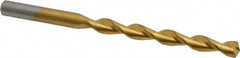 Chicago-Latrobe - 9/32" 135° High Speed Steel Jobber Drill - TiN Finish, Right Hand Cut, Parabolic Flute, Straight Shank, 4-1/4" OAL, Split Point - Americas Industrial Supply