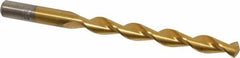 Chicago-Latrobe - Letter U 135° High Speed Steel Jobber Drill - TiN Finish, Right Hand Cut, Parabolic Flute, Straight Shank, 5" OAL, Split Point - Americas Industrial Supply