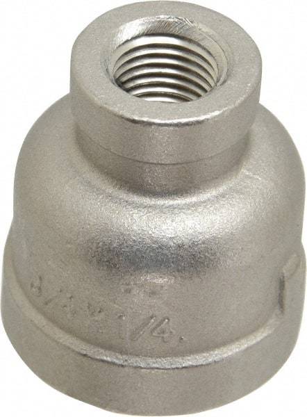 Merit Brass - 3/4 x 1/4" Grade 316 Stainless Steel Pipe Reducer Coupling - FNPT x FNPT End Connections, 150 psi - Americas Industrial Supply