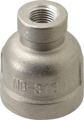 Merit Brass - 1/2 x 1/8" Grade 316 Stainless Steel Pipe Reducer Coupling - FNPT x FNPT End Connections, 150 psi - Americas Industrial Supply