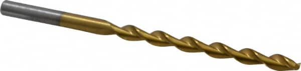 Chicago-Latrobe - #16 135° High Speed Steel Jobber Drill - TiN Finish, Right Hand Cut, Parabolic Flute, Straight Shank, 3-3/8" OAL, Split Point - Americas Industrial Supply