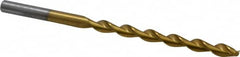 Chicago-Latrobe - #16 135° High Speed Steel Jobber Drill - TiN Finish, Right Hand Cut, Parabolic Flute, Straight Shank, 3-3/8" OAL, Split Point - Americas Industrial Supply