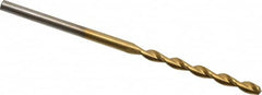 Chicago-Latrobe - #44 135° High Speed Steel Jobber Drill - TiN Finish, Right Hand Cut, Parabolic Flute, Straight Shank, 2-1/8" OAL, Split Point - Americas Industrial Supply
