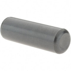 Value Collection - 1/2" Diam x 1-1/2" Pin Length Grade 8 Alloy Steel Standard Dowel Pin - Bright Finish, C 47-58 & C 60 (Surface) Hardness, 29,450 Lb (Single Shear), 58,900 Lb (Double Shear) Breaking Strength, 1 Beveled & 1 Rounded End - Americas Industrial Supply