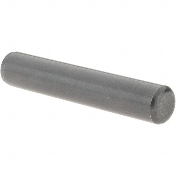 Value Collection - 3/8" Diam x 2" Pin Length Grade 8 Alloy Steel Standard Dowel Pin - Bright Finish, C 47-58 & C 60 (Surface) Hardness, 16,550 Lb (Single Shear), 33,100 Lb (Double Shear) Breaking Strength, 1 Beveled & 1 Rounded End - Americas Industrial Supply