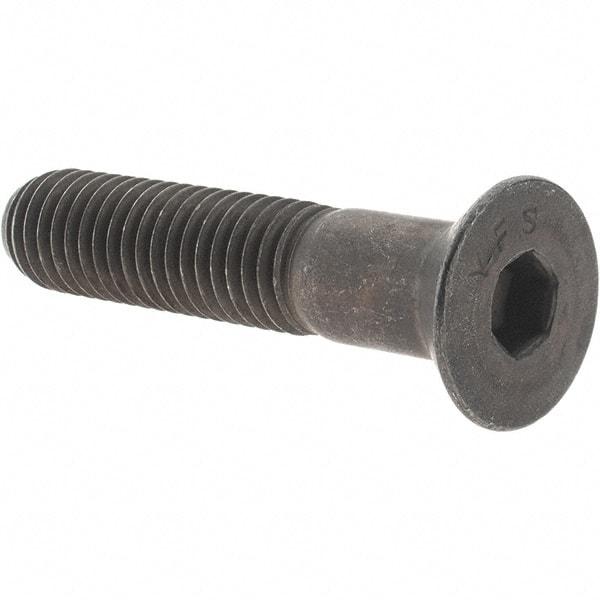 Value Collection - 1/2-13 UNC Hex Socket Drive, 82° Flat Screw - Alloy Steel, Black Oxide Finish, Partially Threaded, 2-1/2" OAL - Americas Industrial Supply