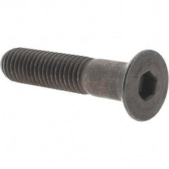 Value Collection - 1/2-13 UNC Hex Socket Drive, 82° Flat Screw - Alloy Steel, Black Oxide Finish, Partially Threaded, 2-1/2" OAL - Americas Industrial Supply