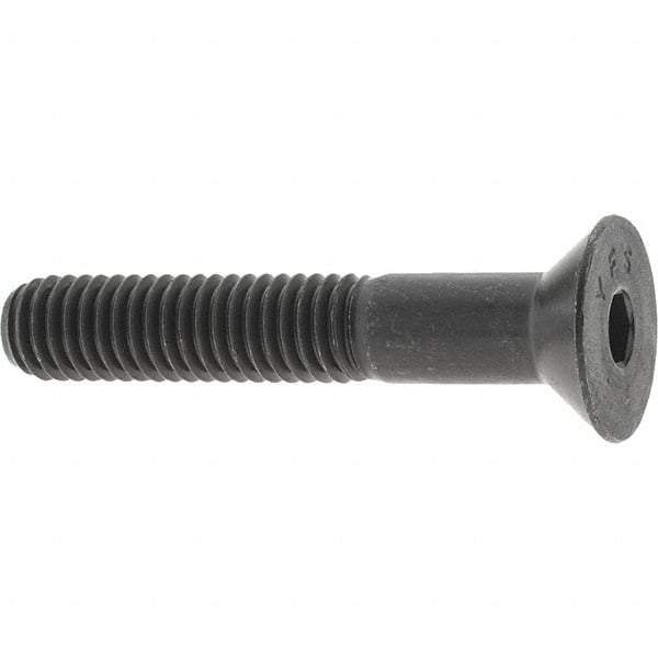 Value Collection - 3/8-16 UNC Hex Socket Drive, 82° Flat Screw - Alloy Steel, Black Oxide Finish, Partially Threaded, 2-1/4" OAL - Americas Industrial Supply