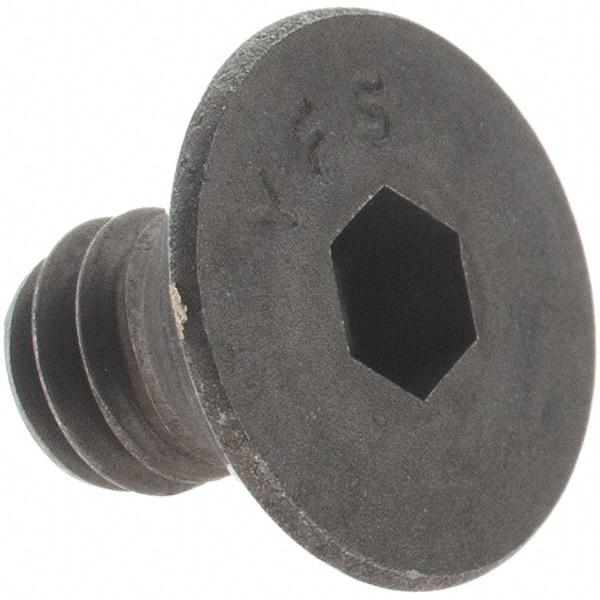 Value Collection - 1/4-20 UNC Hex Socket Drive, 82° Flat Screw - Alloy Steel, Black Oxide Finish, Fully Threaded, 3/8" OAL - Americas Industrial Supply