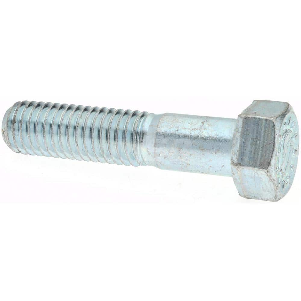 Hex Head Cap Screw: 1/2-13 x 1-1/4″, Grade 9 Alloy Steel, Zinc-Plated Clear Chromate