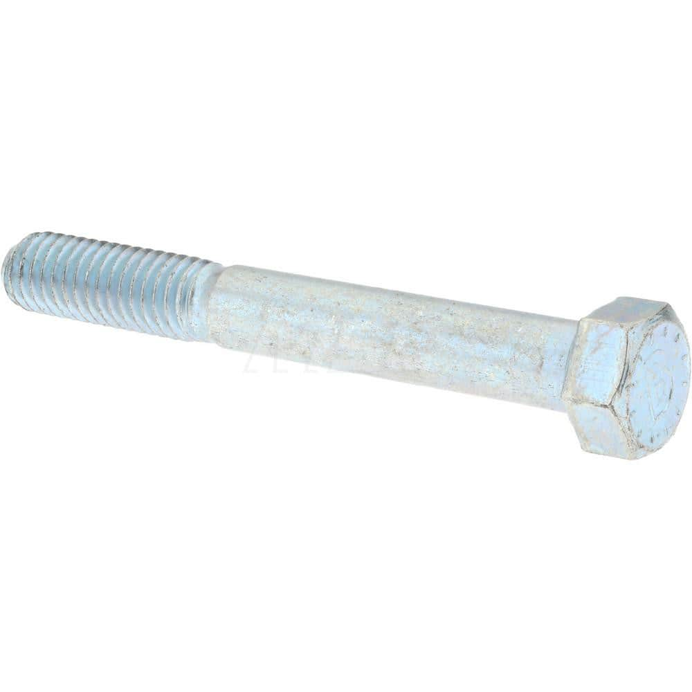 Hex Head Cap Screw: 3/8-16 x 5-1/2″, Grade 9 Alloy Steel, Zinc-Plated Clear Chromate