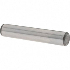 Value Collection - 3/8" Diam x 2" Pin Length Grade 8 Alloy Steel Standard Dowel Pin - C 50-58 Hardness, 28,700 Lb Breaking Strength, 1 Beveled & 1 Rounded End - Americas Industrial Supply