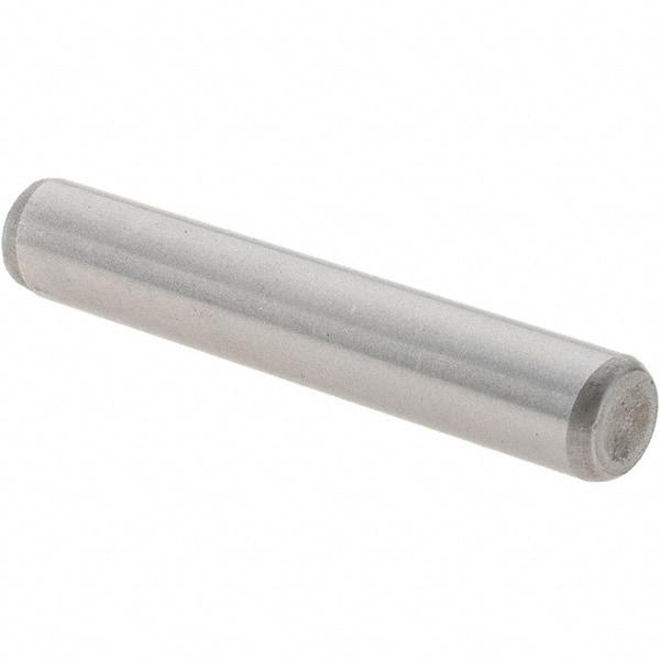 Value Collection - 1/4" Diam x 1-1/2" Pin Length Grade 8 Alloy Steel Standard Dowel Pin - C 50-58 Hardness, 12,800 Lb Breaking Strength, 1 Beveled & 1 Rounded End - Americas Industrial Supply