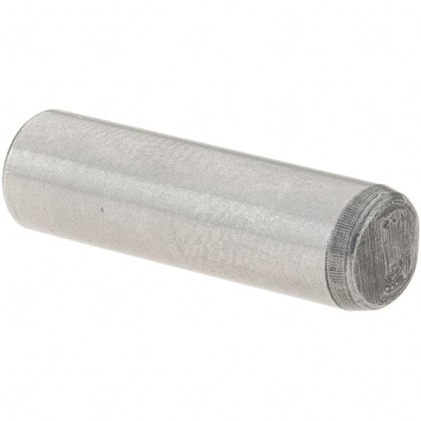 Value Collection - 1/4" Diam x 7/8" Pin Length Grade 8 Alloy Steel Standard Dowel Pin - C 50-58 Hardness, 12,800 Lb Breaking Strength, 1 Beveled & 1 Rounded End - Americas Industrial Supply